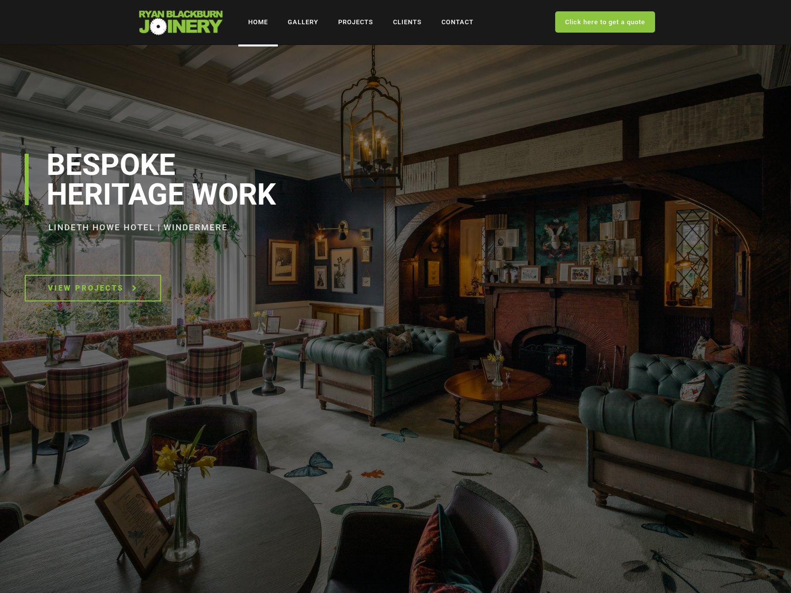 Ryan Blackburn Joinery website homepage
